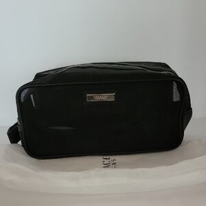 Versace Black Toiletry Bag with Structured Design